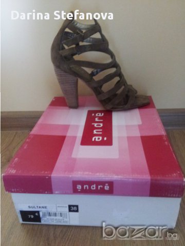 НОВИ, Ест.кожа, Оригинални, снимка 2 - Дамски обувки на ток - 15064246