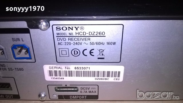 sony hcd-dz260 dvd/usb/hdmi receiver-за ремонт-внос швеицария, снимка 12 - Ресийвъри, усилватели, смесителни пултове - 19309821