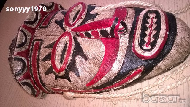 Красива африканска маска-33/16/9см-внос швеицария, снимка 2 - Антикварни и старинни предмети - 16093771