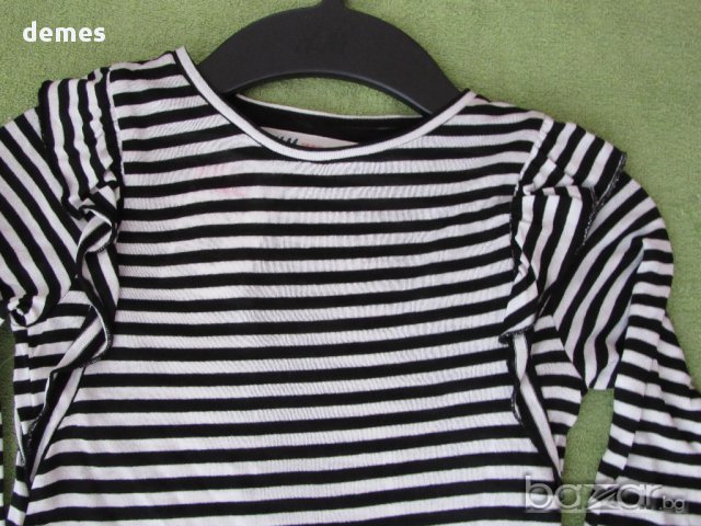 Чудесна блуза за момиче Н&М черно и бяло размер 98/104 и 134/1402, снимка 4 - Детски Блузи и туники - 17408628