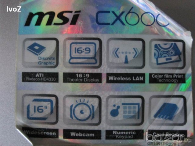 Продавам лаптоп MSI -CX600-на части , снимка 2 - Части за лаптопи - 16936412