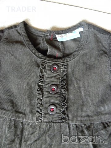 кадифена рокля Tricky Tracks, размер 86см, снимка 3 - Бебешки рокли - 18921717