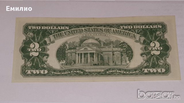 $ 2 Dollars 1963-A Red Seal Note AU-UNC, снимка 3 - Нумизматика и бонистика - 17829948