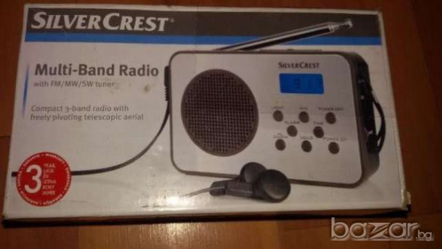 Мини, ново радио Silver Crest с часовник, аларма, LCD дисплей, немско! , снимка 3 - Радиокасетофони, транзистори - 17643042