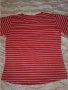 Червена тениска на райета, снимка 1 - Тениски - 15627254