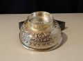 Посребрена медна купичка за ядки,маркирана, снимка 3