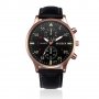 Нов ръчен унисекс часовник кожена каишка черен модерен , снимка 1 - Други - 20223880