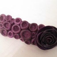 Шнола за коса с роза-hand made , снимка 2 - Аксесоари за коса - 23286574