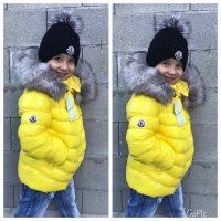 Детско яке реплика на Moncler жълто от 2 до 12г, снимка 2 - Детски якета и елеци - 19353529