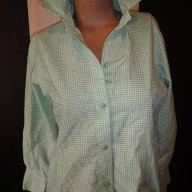 Светлозелена карирана дамска риза, блуза с дълъг ръкав, ръкави, дамски топ, жилетка, снимка 4 - Ризи - 13869321