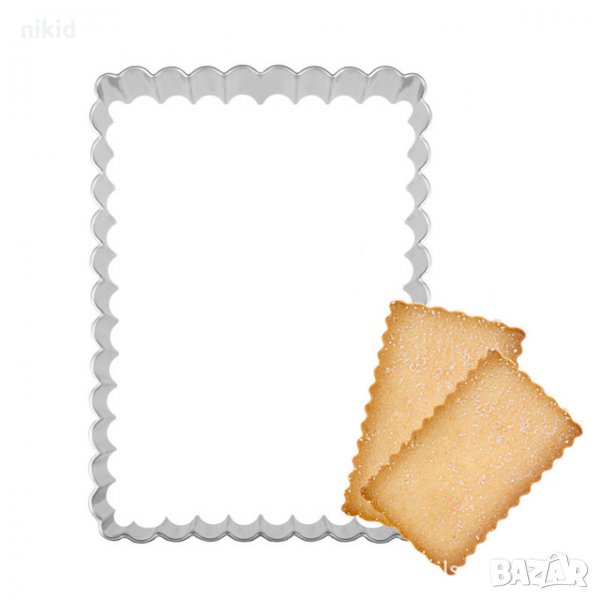 Правоъгълна къдрава правоъгълник на къдрички рамка метална форма  резец за сладки бисквитки , снимка 1