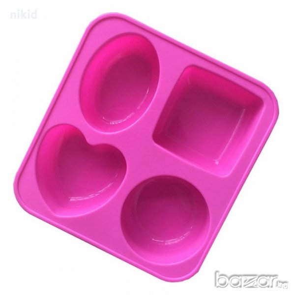 Кръг овал сърце квадрат дълбоки силиконов молд форма калъп за сапун гипс шоколад мъфин кекс фондан  , снимка 1