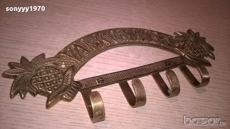 Valkommen-мед/месинг-28х13см-закачалка-внос швеицария, снимка 1