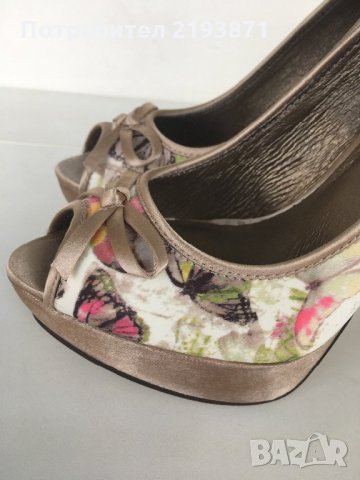 Маркови сатенени обувки с отворени пръсти Menbur номер 38, снимка 8 - Дамски обувки на ток - 24761278