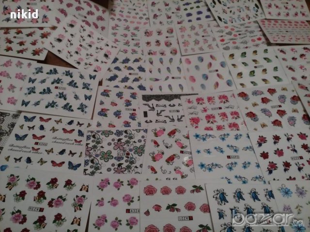  # 2 МОДЕЛ 50 бр татос ваденки водни стикери микс цветя пеперуди и други, снимка 3 - Други - 15869352