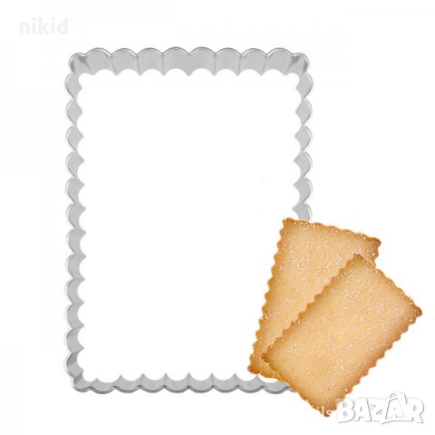 Правоъгълна къдрава правоъгълник на къдрички рамка метална форма  резец за сладки бисквитки , снимка 1 - Форми - 22131087