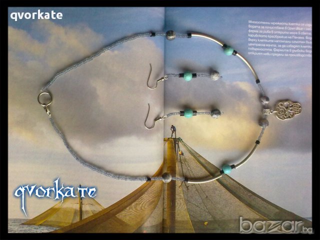 Колие и обеци с череп, снимка 2 - Бижутерийни комплекти - 10159520