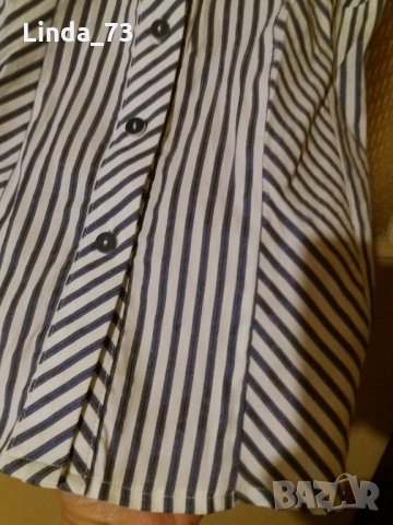 Дам.риза-"ORSAY"-/памук+полиестер+ликра/-бяло+синьо-райе. Закупена от Германия., снимка 6 - Ризи - 21946008