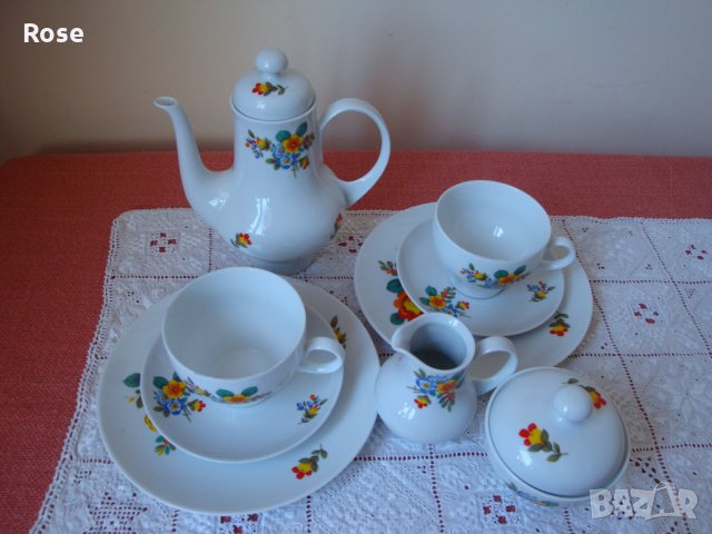 Сервиз за двама за чай/кафе - Kahla „Made in GDR“, снимка 3 - Сервизи - 24608541