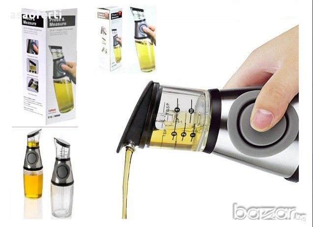 Диспенсър с дозатор за олио или оцет, снимка 2 - Прибори за хранене, готвене и сервиране - 14855122