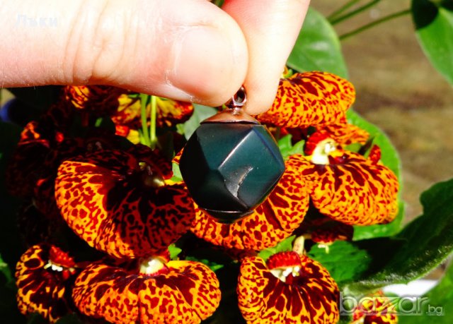 Сребърна висулка с естествен ахат., снимка 2 - Колиета, медальони, синджири - 14028989