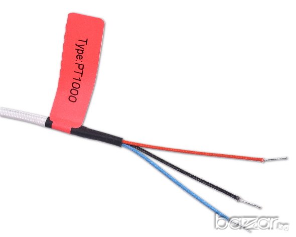 PT100, PT1000 температурен сензор с фибростъкло кабел 1 метър, снимка 2 - Отоплителни печки - 18404393