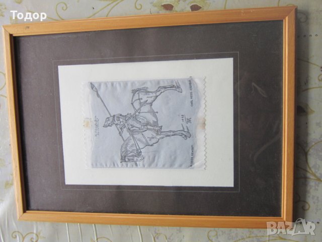 Уникална авторска картина Рицар върху тъкана каприна , снимка 3 - Картини - 25407670