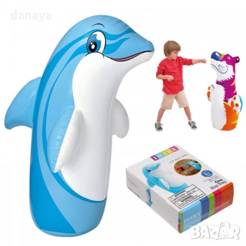 851 Детска надуваема боксова круша с основа Тигър и Делфин 98x44см