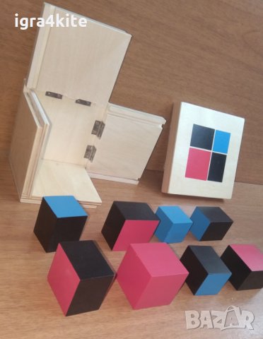  Montessori Binomial Cube Монтесори Биномно Магическо Кубче дървени играчки, снимка 3 - Образователни игри - 24999943