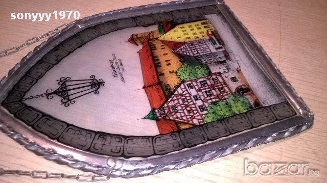 Nurnberg-germany-27х20см-витраж-ретро колекция-внос швеицария, снимка 12 - Антикварни и старинни предмети - 17306077
