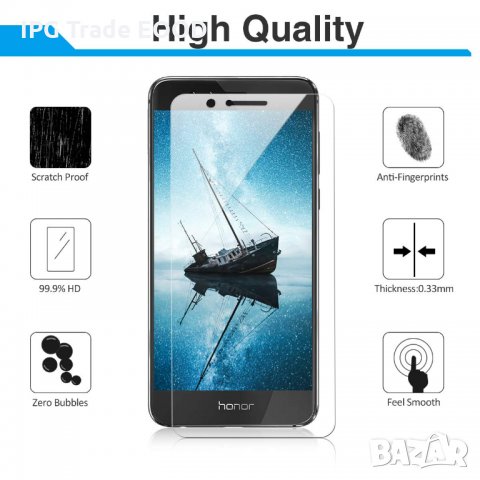 Huawei Honor 8 прозрачен стъклен протектор, снимка 4 - Фолия, протектори - 23815700