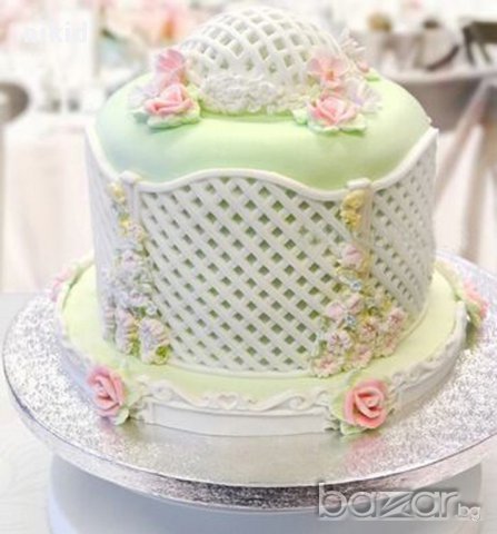 квадратна преграда параван мрежа силиконов молд форма за декорация торта фондан шоколад и др, снимка 2 - Форми - 17450901