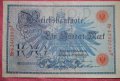 100 марки 1908 Германия червен печат 4240559, снимка 2