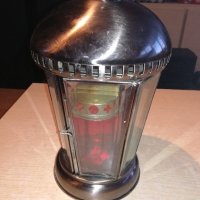 иноксов фенер с стъкла-за свещ-внос холандия-34х19см, снимка 5 - Колекции - 20893381