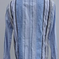 HUGO BOSS casual мъжка риза раирана синя, снимка 2 - Ризи - 23464801