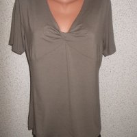 Сива блуза с интересно деколте, L размер, снимка 1 - Тениски - 25479886