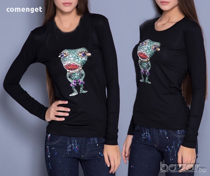 ТОТАЛЕН ХИТ! Дамски топ CK CRAZY FROG с уникален принт! Поръчай модел ТВОЯ идея!, снимка 1