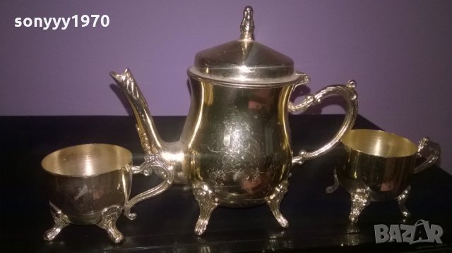златна кана с две чаши за кафе или колекция-внос швеицария, снимка 6 - Колекции - 25343905