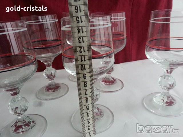 сервиз кристални чаши за вино и ракия , снимка 3 - Антикварни и старинни предмети - 20416528