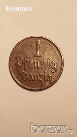 DANZIG 1 PFENNING 1923 SCARCE COIN, снимка 2 - Нумизматика и бонистика - 19839951
