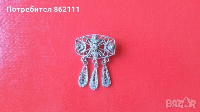 Сребърна брошка, сребърна гривна, снимка 2 - Бижутерийни комплекти - 14803318