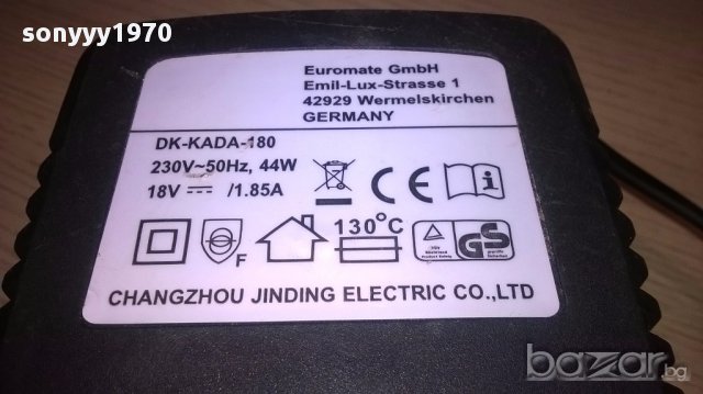 Euromate gmbh-germany 18v/1.8amp-charger-внос швеицария, снимка 9 - Други инструменти - 15792247