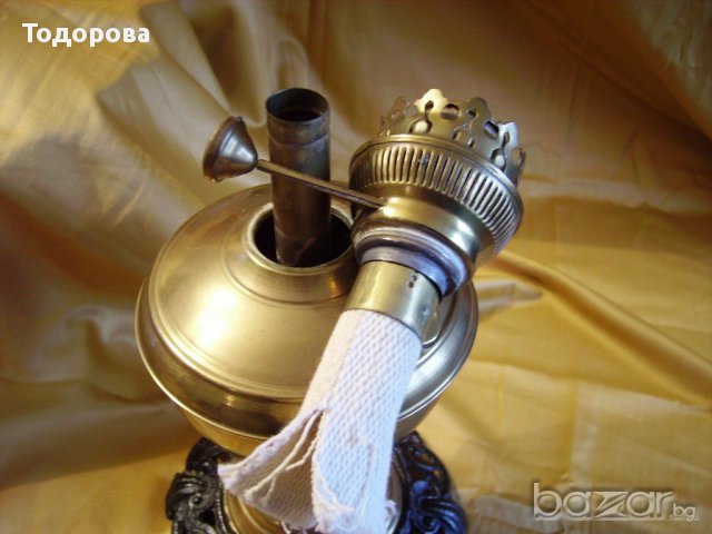 Старинна месингова газена лампа, снимка 5 - Антикварни и старинни предмети - 14356228