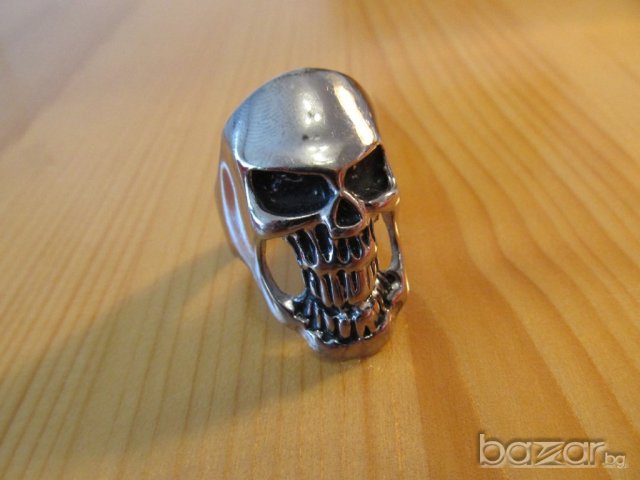 Мъжки пръстен, рокерски пръстен с череп за рокери моторджийски, мото аксесоари, мото екипировка , снимка 2 - Пръстени - 15187230
