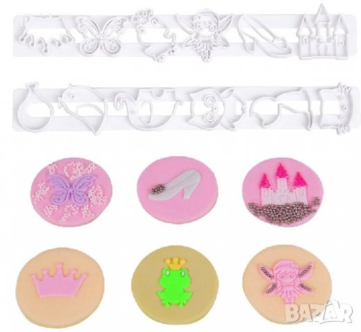 #Р7 2 Релси Замък животни пластмасови резци форми за бисквитки украса фондан