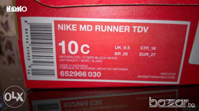Маратонки Nike MD Runner TDV 27номер, снимка 4 - Детски маратонки - 15858439