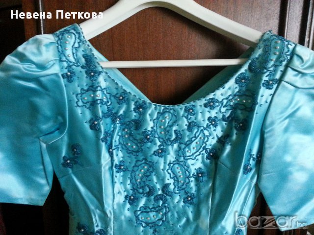 Официална рокля от сатен и мъниста XS-S №36-38, снимка 3 - Рокли - 14508241