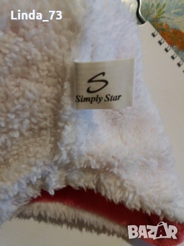 Дет.шапка-"Simply Star"-/плюш/-цикламена. Закупена от Италия., снимка 6 - Шапки, шалове и ръкавици - 22492831