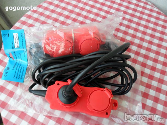  Разклонител ВЛАГОЗАЩИТЕН, удължител НОВ, универсален, 4 бр. контакти и 5 м. ИСТИНСКИ ГУМИРАН кабел, снимка 5 - Други стоки за дома - 12238383