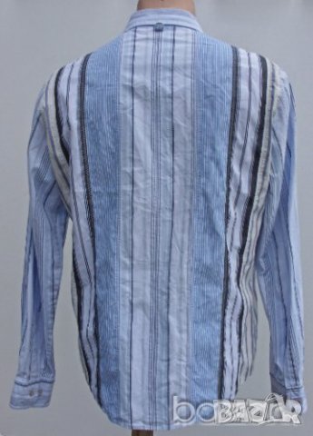 HUGO BOSS casual мъжка риза раирана синя, снимка 2 - Ризи - 23464801